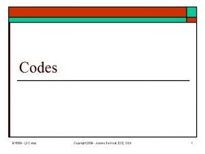 Codes 91509 L 3 Codes Copyright 2009 Joanne