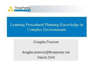 Procedural planning