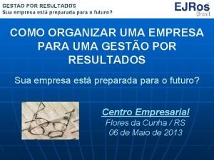 GESTO POR RESULTADOS Sua empresa est preparada para