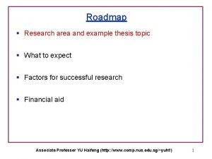 Roadmap thesis example
