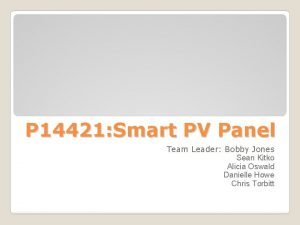 P 14421 Smart PV Panel Team Leader Bobby