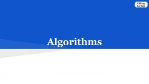 CSC 215 Lecture Algorithms Outline Sequential Search The