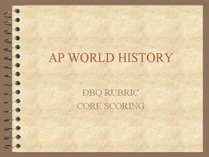 Ap world history dbq rubric