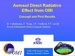 Aerosol Direct Radiative Effect from OMI Concept and