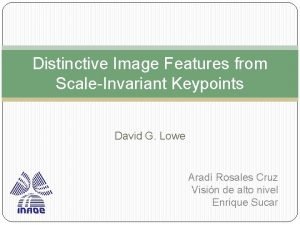 Distinctive Image Features from ScaleInvariant Keypoints David G