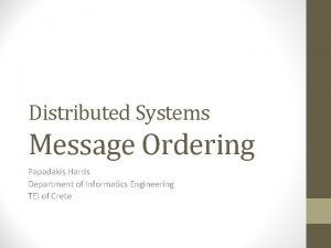 Message ordering in distributed systems