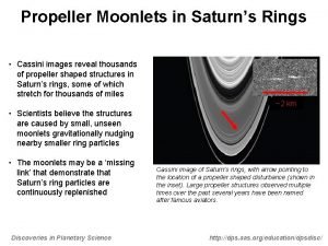 Propeller Moonlets in Saturns Rings Cassini images reveal