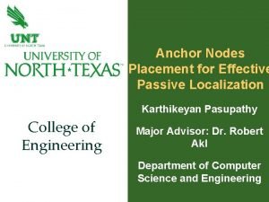 Anchor Nodes Placement for Effective Passive Localization Karthikeyan