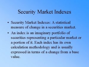 Differentiating factors in constructing market indexes