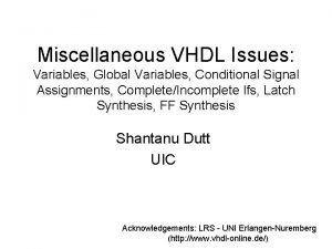 Vhdl global variable