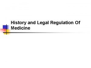 History and Legal Regulation Of Medicine Shamanism Oldest