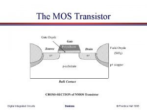 The MOS Transistor Digital Integrated Circuits Devices Prentice