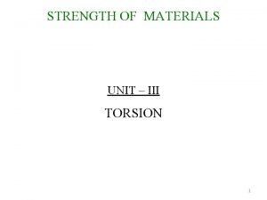 Strength of materials torsion