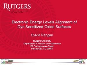 Electronic Energy Levels Alignment of Dye Sensitized Oxide