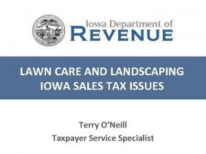 Sales tax for landscapers