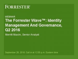 Forrester identity governance