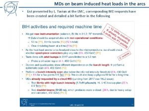 MDs on beam induced heat loads in the