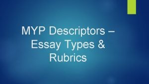 Myp essay format Myp essay format