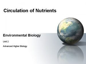 Breakdown of nutrients