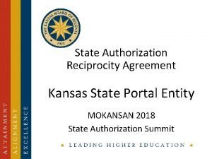 State Authorization Reciprocity Agreement Kansas State Portal Entity