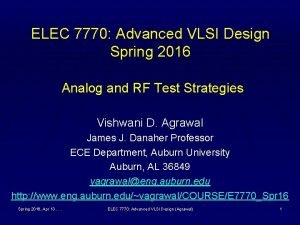 ELEC 7770 Advanced VLSI Design Spring 2016 Analog