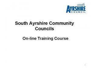 South Ayrshire Community Councils Online Training Course 1