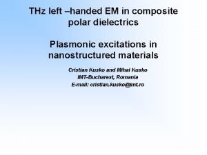 THz left handed EM in composite polar dielectrics