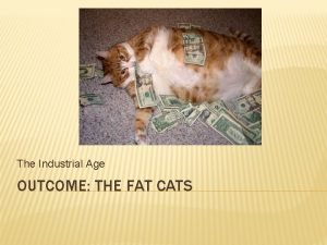 The Industrial Age OUTCOME THE FAT CATS THE