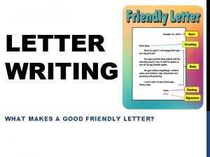 Ideas for letter writing