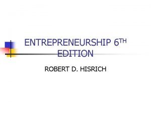 Hisrich entrepreneurship