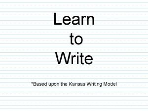 Kansas writing strategies