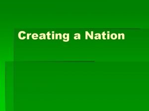 Creating a Nation I Launching the National Republic