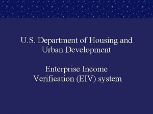 U S Department of Housing and Urban Development