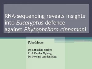 RNAsequencing reveals insights into Eucalyptus defence against Phytophthora