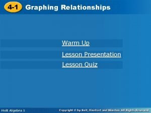 Graphing relationships lesson 3-1