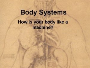 Body Systems How is your body like a