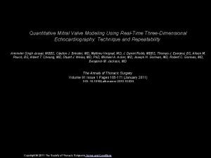 Quantitative Mitral Valve Modeling Using RealTime ThreeDimensional Echocardiography