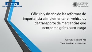 Clculo y diseo de las reformas de importancia