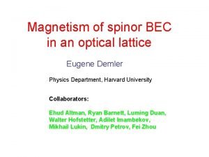 Magnetism of spinor BEC in an optical lattice