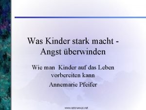 Was Kinder stark macht Angst berwinden Wie man