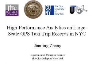 HighPerformance Analytics on Large Scale GPS Taxi Trip