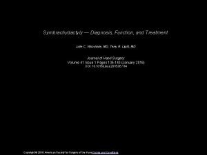 Symbrachydactyly treatment before and after
