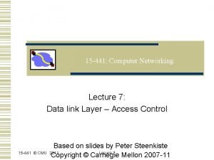 15 441 Computer Networking Lecture 7 Data link