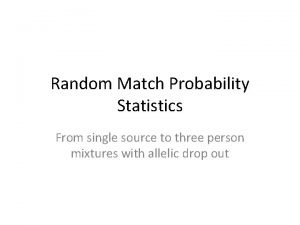Random match probability calculator