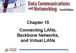 Chapter 15 Connecting LANs Backbone Networks and Virtual
