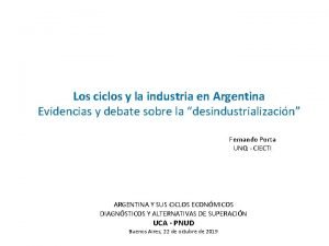 Los ciclos y la industria en Argentina Evidencias