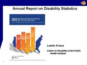 Disability statistics annual report