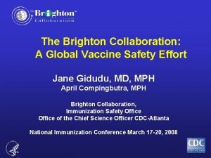 Brighton collaboration case definitions for vaccines