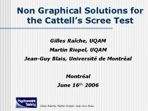 Cattell scree test