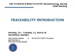 ISO TC 184SC 4 WG 3T 24 STEPManufacturing